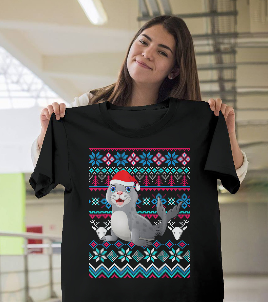 Funny Seal Merry Christmas Ugly T-Shirt