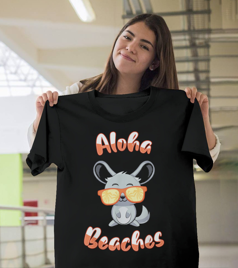 Aloha Beaches Funny Chinchilla with Sunglasses T-Shirt