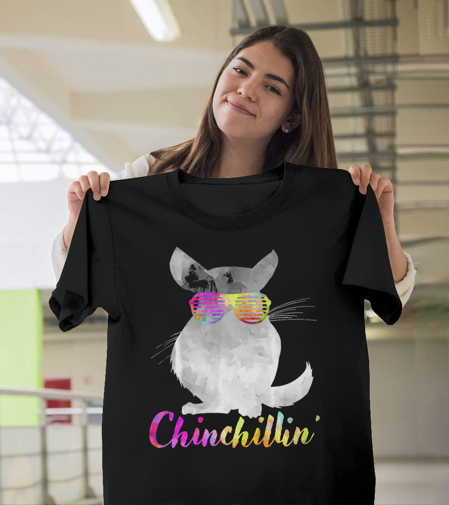 Chinchillin Chinchilla with Rainbow Sunglasses T-Shirt
