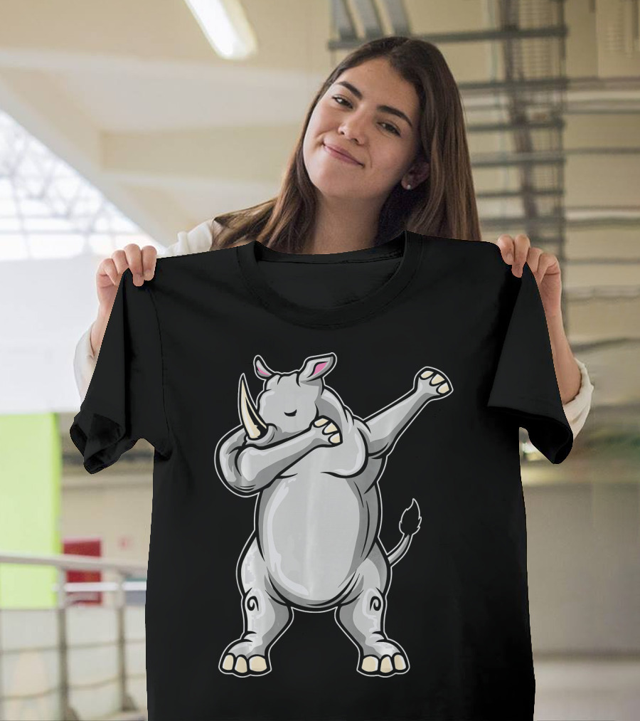Funny Rhino Dab Dabbing Rhino Dance Pose T-Shirt
