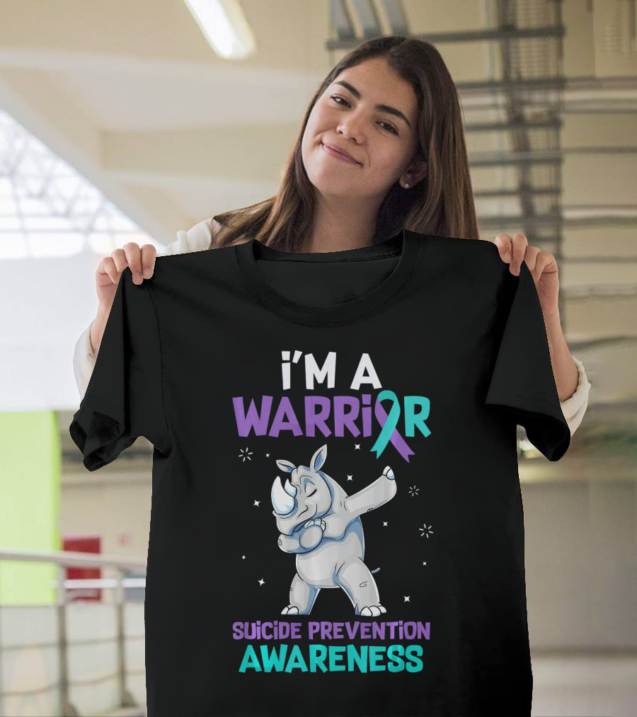I'm a Warrior Dabbing Rhino Suicide Prevention Awareness T-Shirt