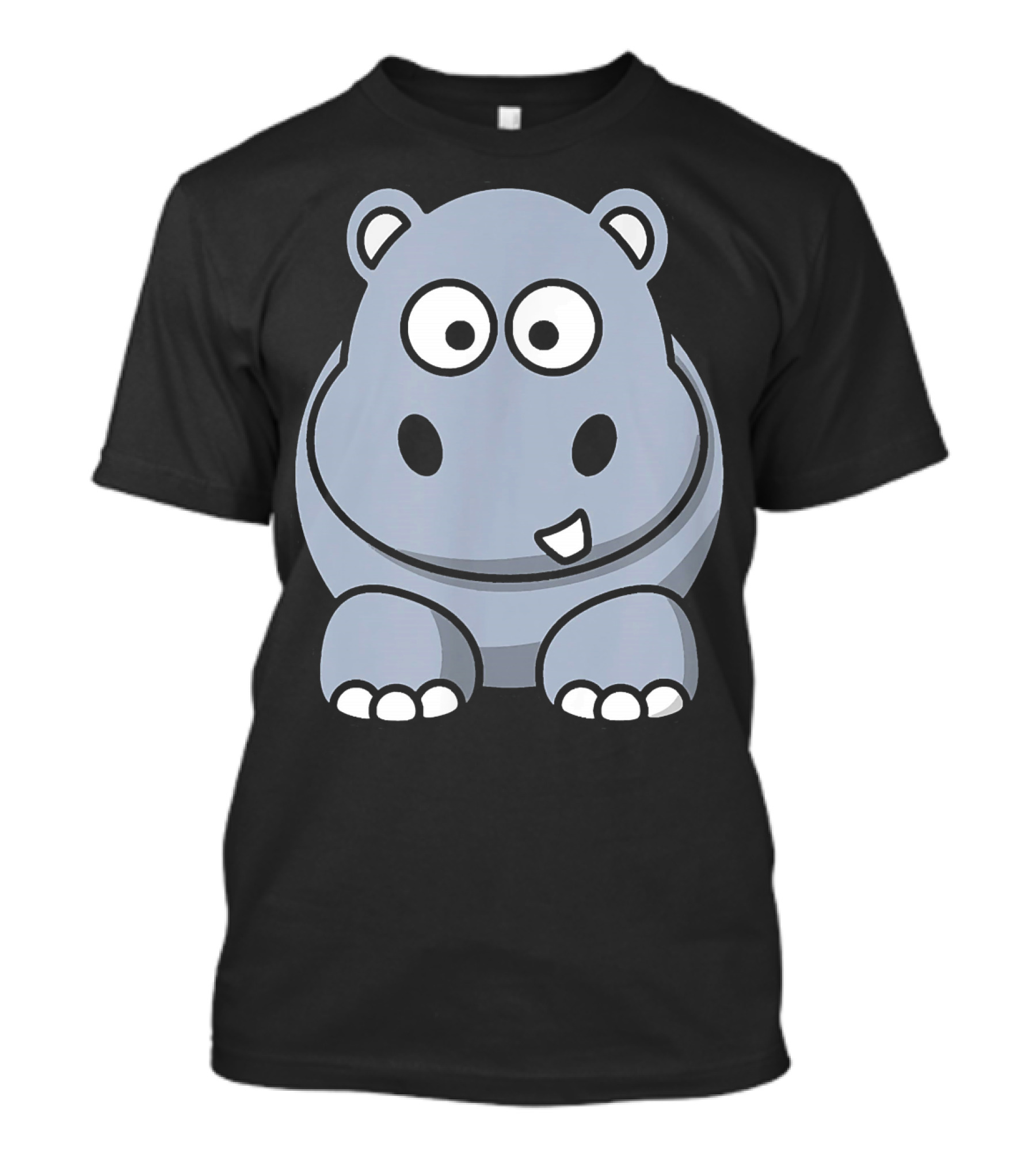 Cartoon Hippopotamus With Cute Expression T-Shirt