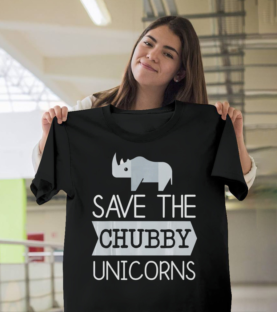 Save The Chubby Unicorns Cute Rhino Love T-Shirt
