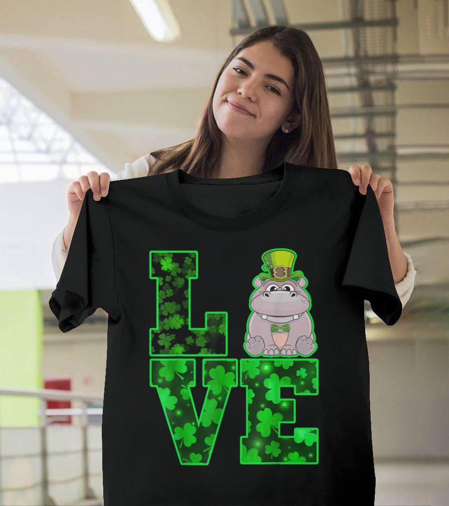 LOVE HIPPO Shamrock Leprechaun St. Patrick's Day T-Shirt