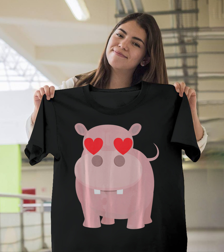 Hippopotamus Heart Eye Hip Love T-Shirt