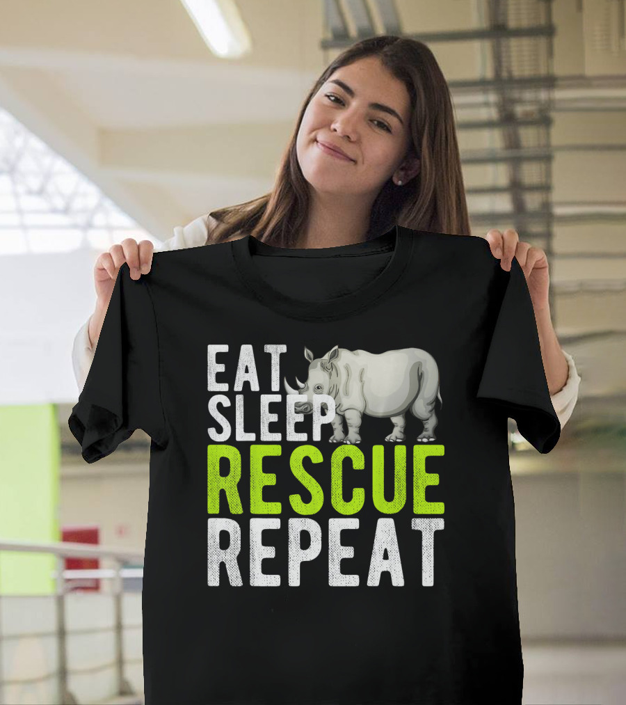Eat Sleep Rescue Rhino Repeat Vintage T-Shirt
