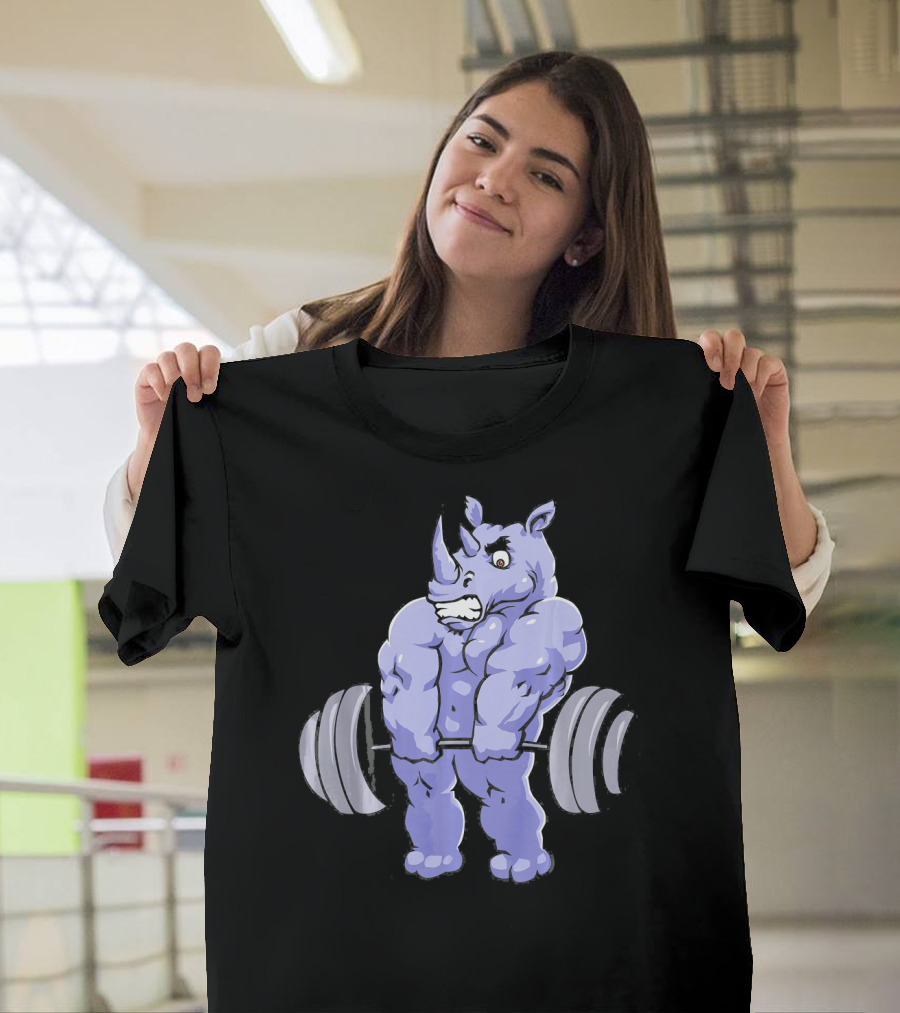Rhino Powerlifting Deadlift Weightlifting Strength T-Shirt