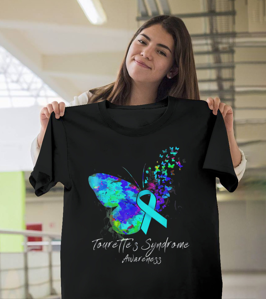 Tourette's Syndrome Awareness Butterfly Ribbon T-Shirt