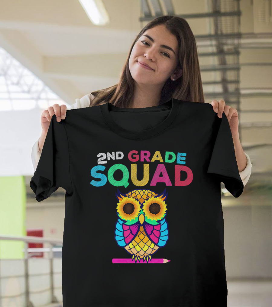 2nd Grade Squad Sunflower Owl Second Grade T-Shirt