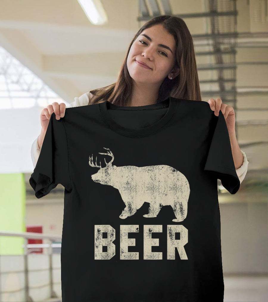 Beer Bear Deer Antler Combo T-Shirt