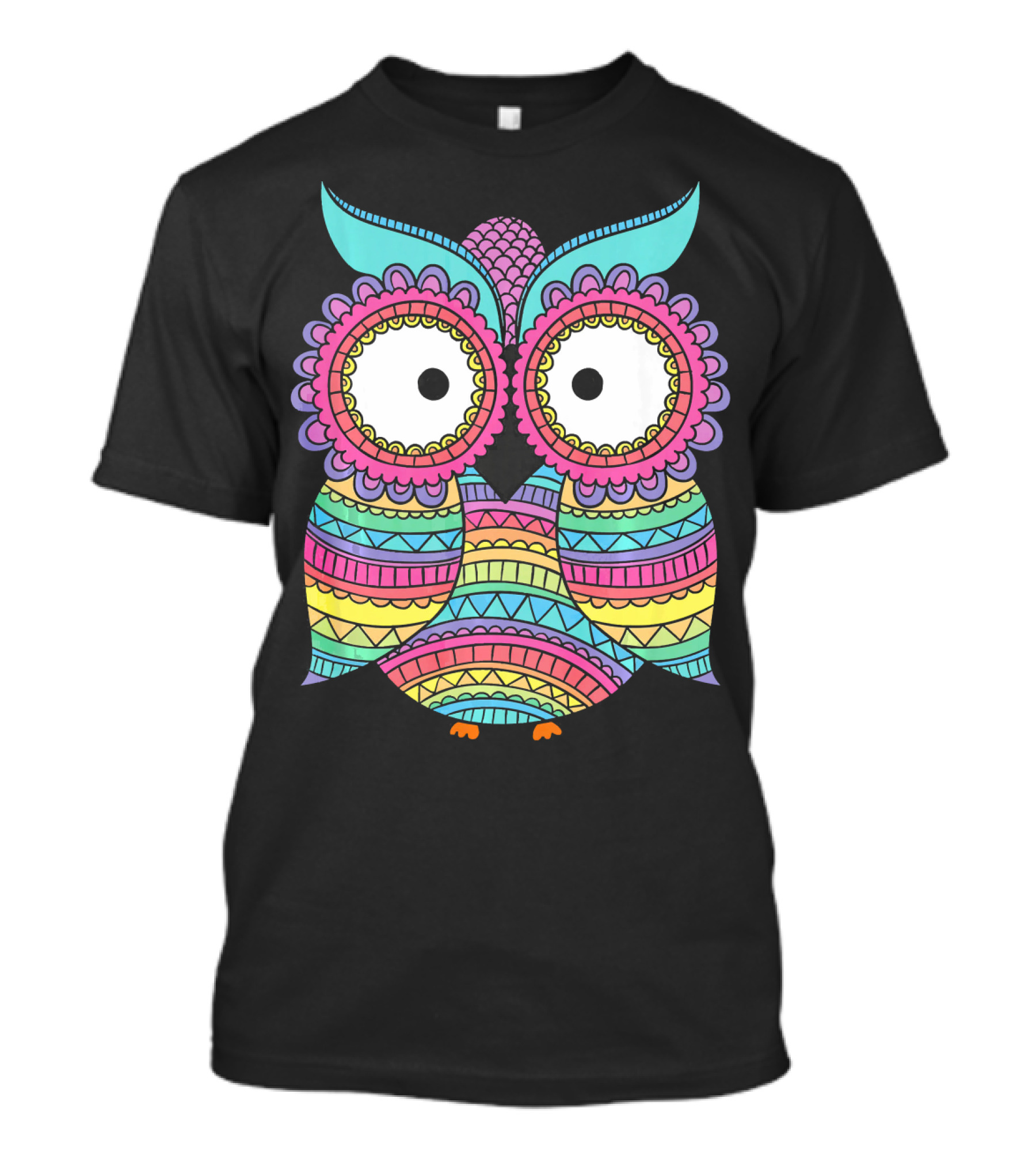 Colorful Cute Owl Love Owls Drawing T-Shirt