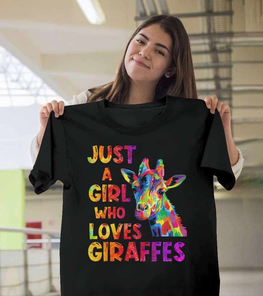 Just a Girl Who Loves Colorful Giraffes T-Shirt