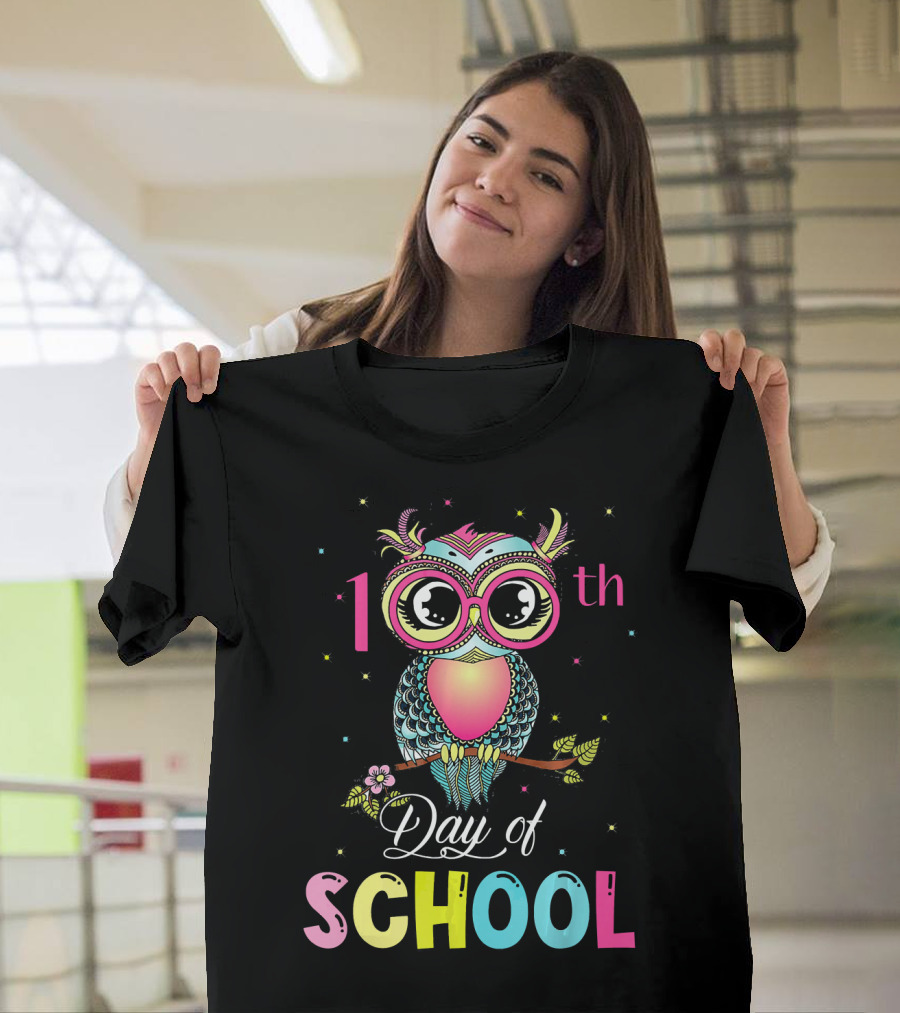 100th Day of School Cute Owl Teacher T-Shirt