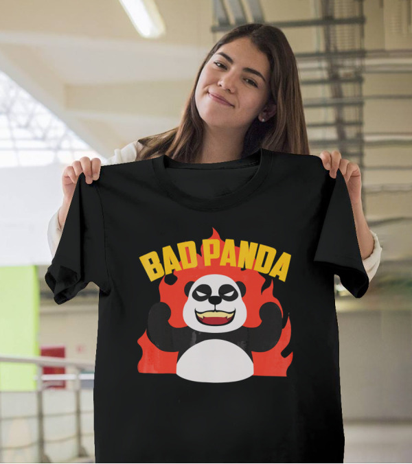 Bad Panda Fierce Flaming Expression Bear T-Shirt