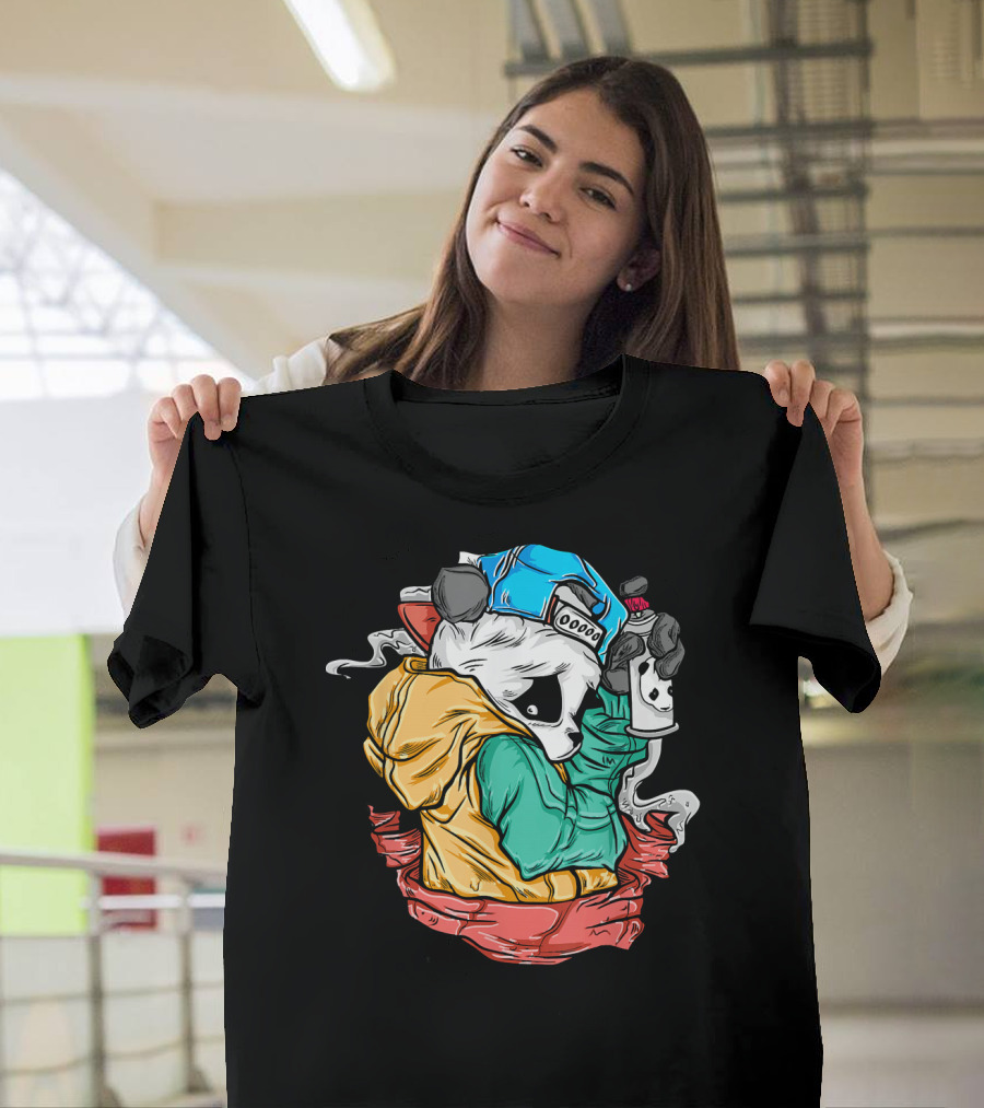 Graffiti Panda Hip Hop Style Streetwear T-Shirt