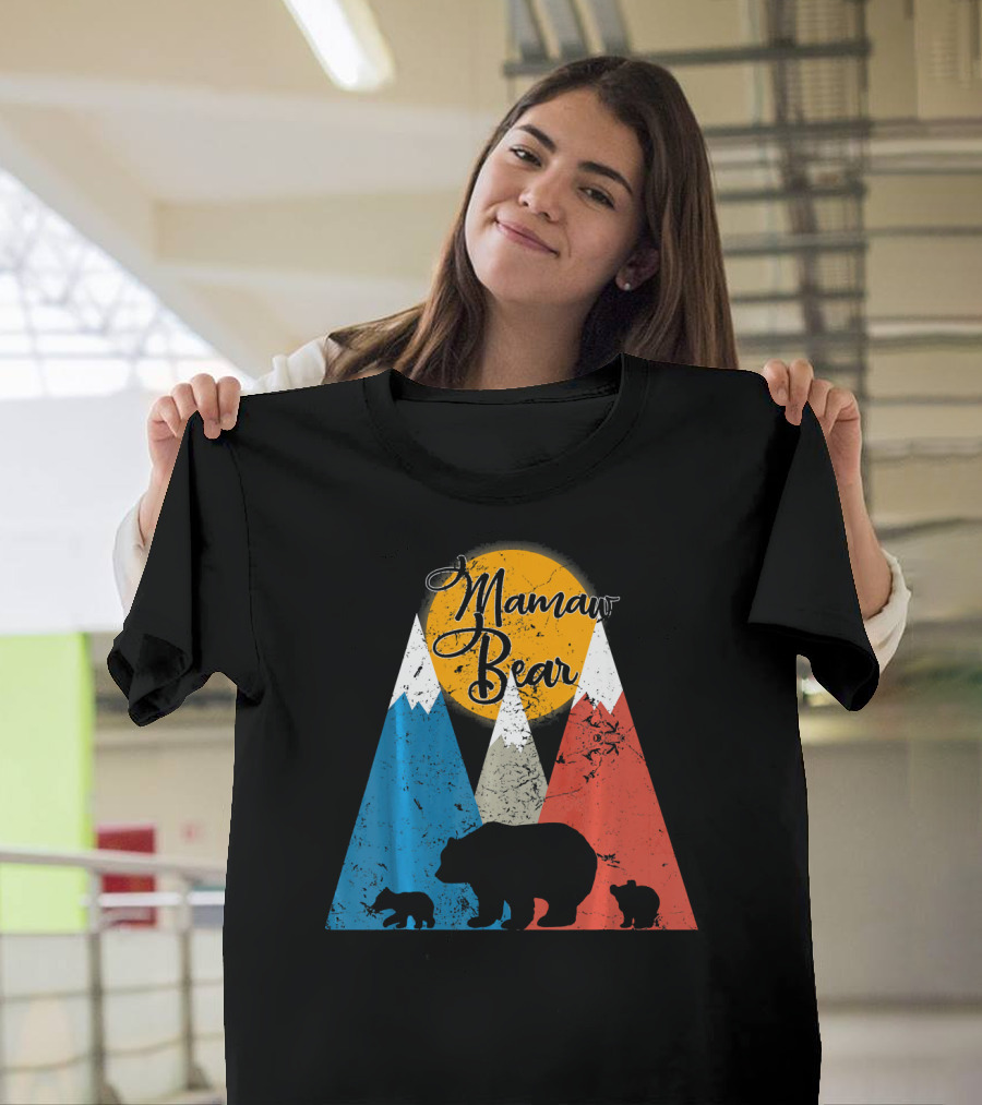 Mamaw Bear Two Cubs Mountain Sun T-Shirt