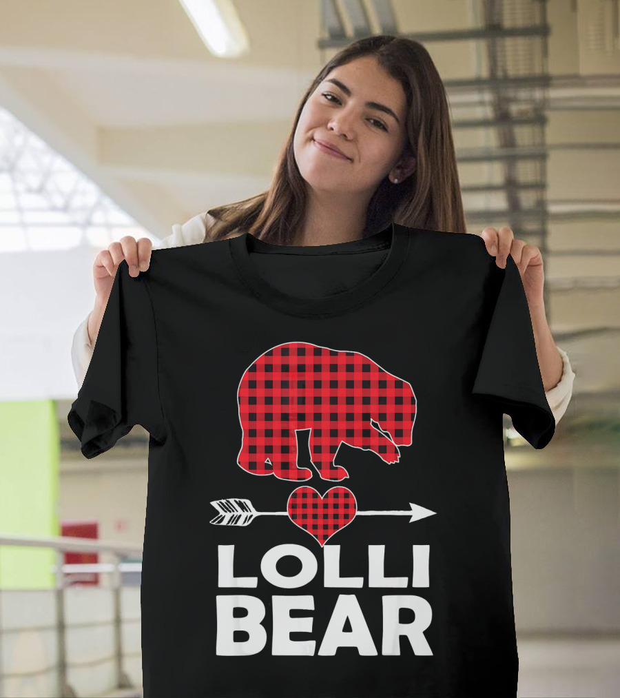 Red Plaid Lolli Bear Heart Arrow Buffalo Match T-Shirt