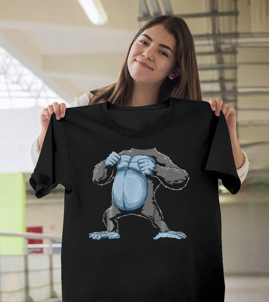 Easy Gorilla Costume Gorilla Body with Headless Blue Highlights T-Shirt