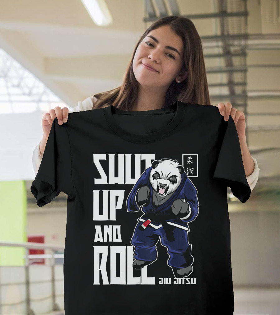 Shut Up and Roll Panda Jiu Jitsu柔術BJJ Brazilian Jiu Jitsu T-Shirt