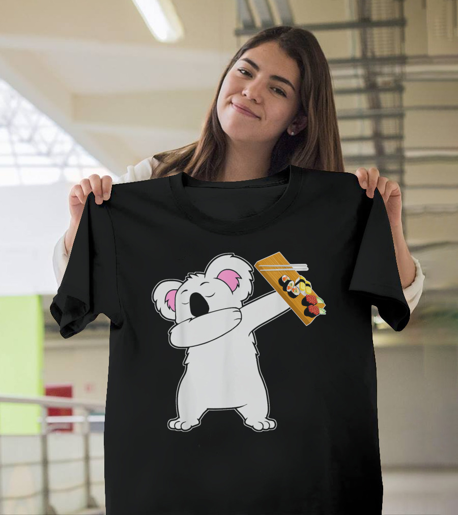 Dabbing Koala Bear Holding Sushi Platter T-Shirt