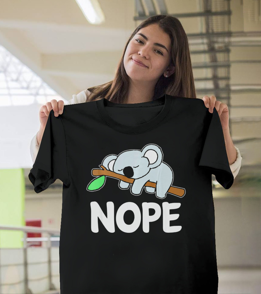 Funny Clothings Lazy Koala Sleeping Nope T-Shirt
