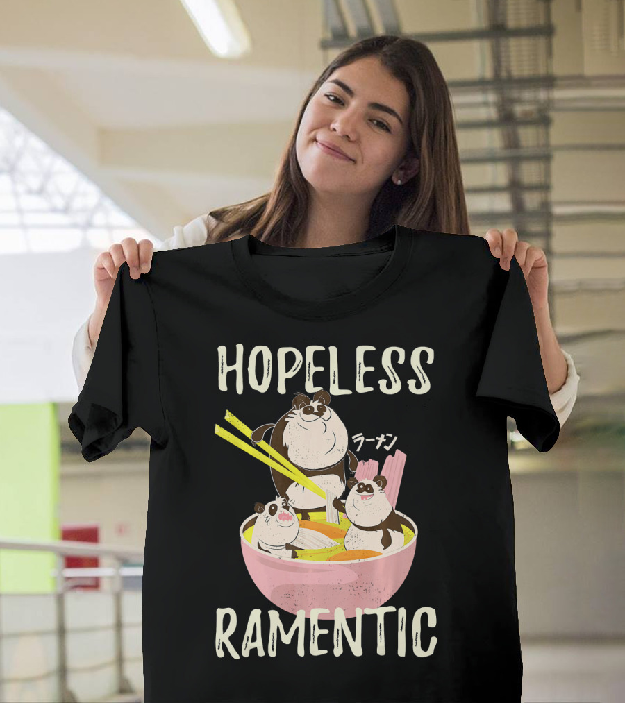 Hopeless Ramentic Japanese Ramen Noodles Funny Kawaii Anim T-Shirt