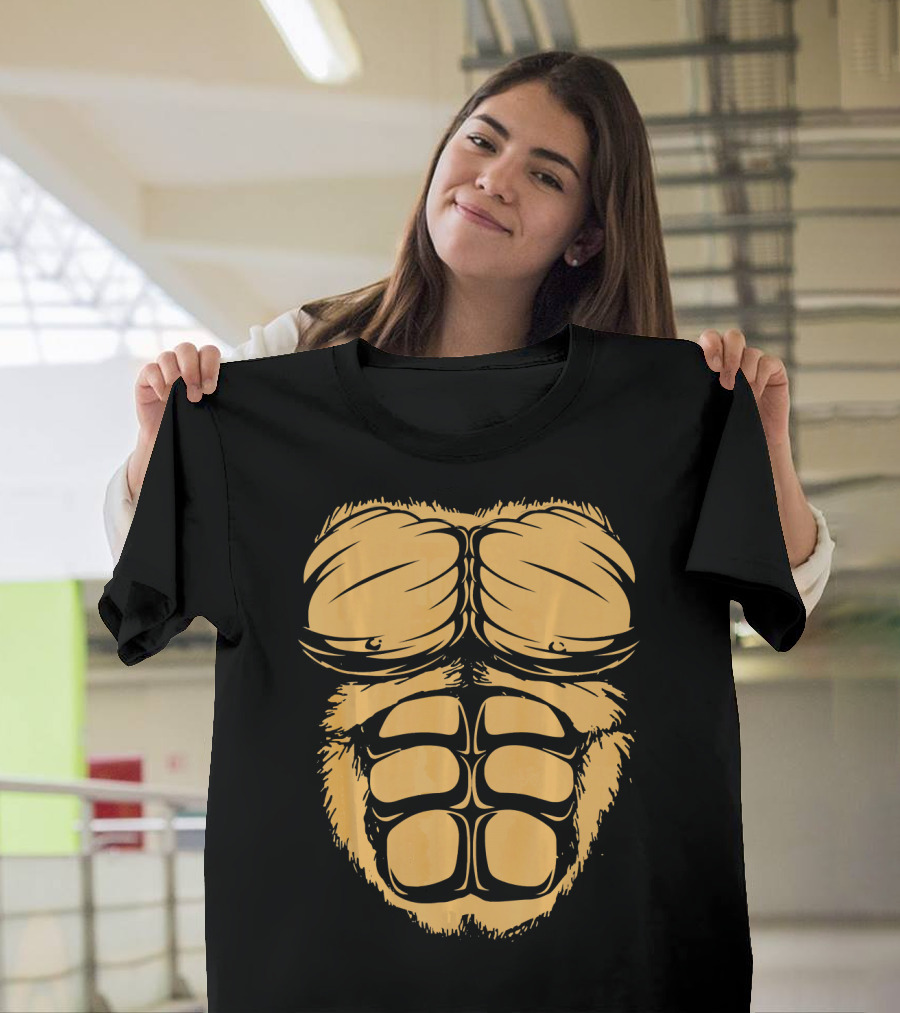 Gorilla Chest Muscles Abs Bodybuilder Strength Fitness T-Shirt