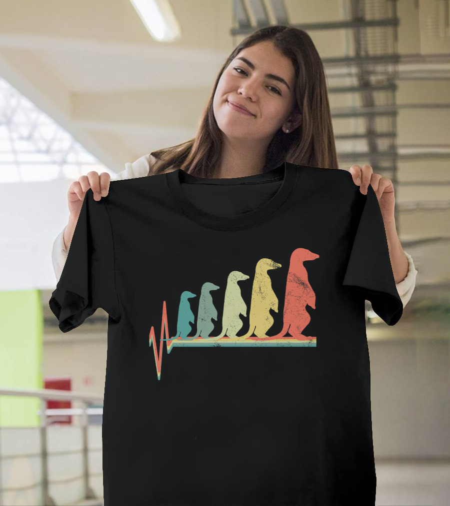 Meerkat Heartbeat Rainbow Evolution T-Shirt