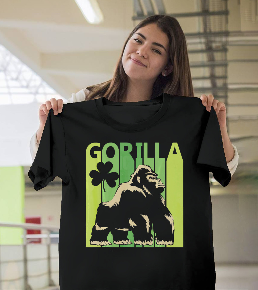 Lucky Gorilla St Patricks Day Shamrock Irish T-Shirt
