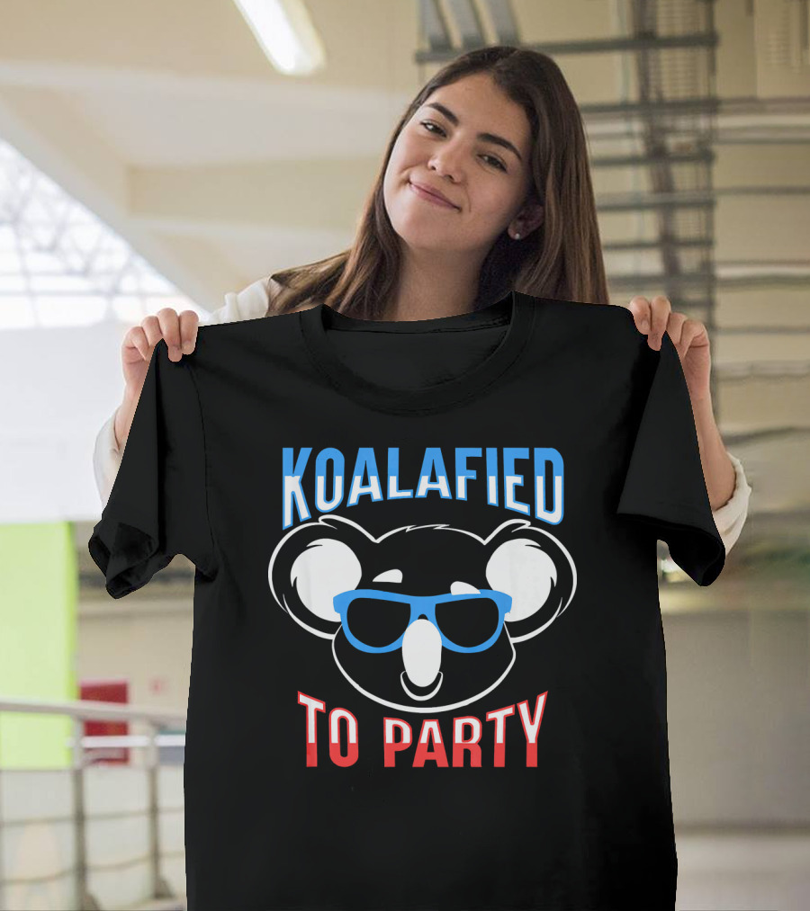 Koalafied To Party Cute Koala Bear Wearing Sunglasses T-Shirt