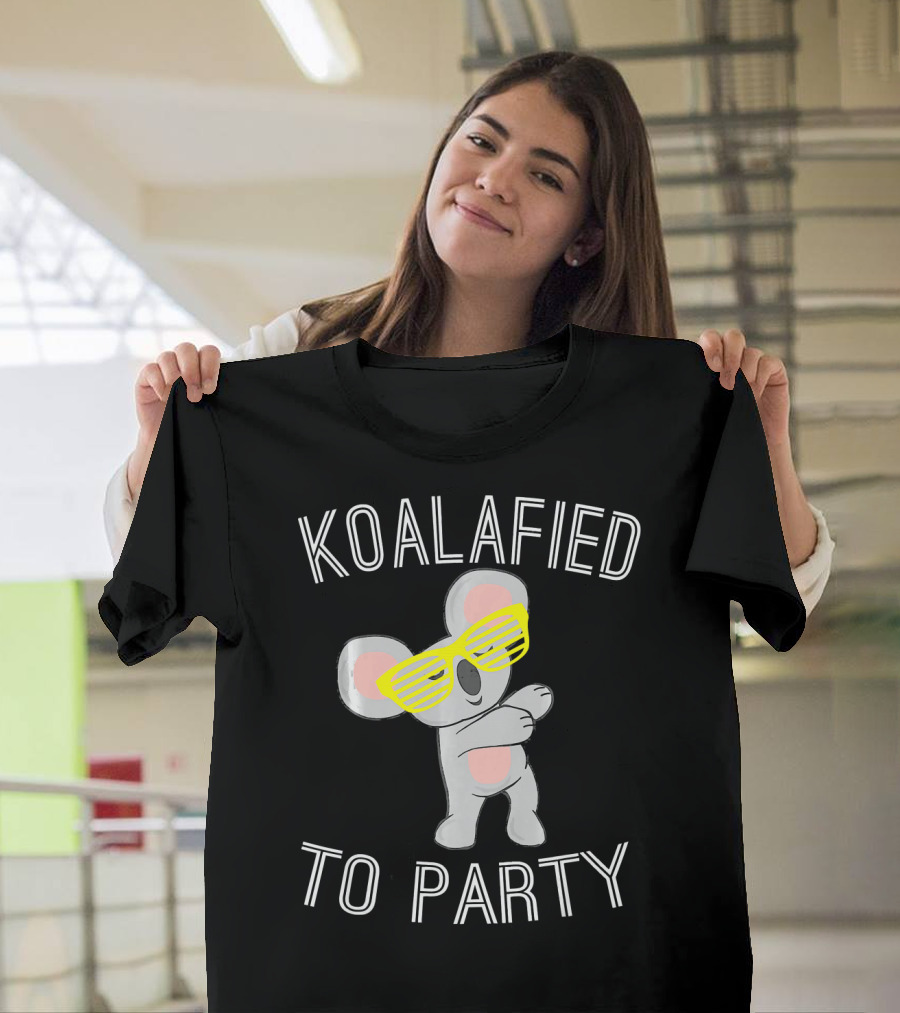 Koalafied to Party Dabbing Koala Bear with Yellow Sunglasses T-Shirt