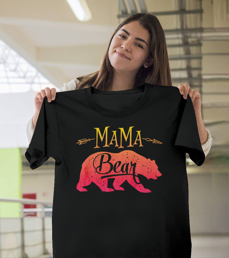Mama Bear Bold Arrow Family Mat T-Shirt