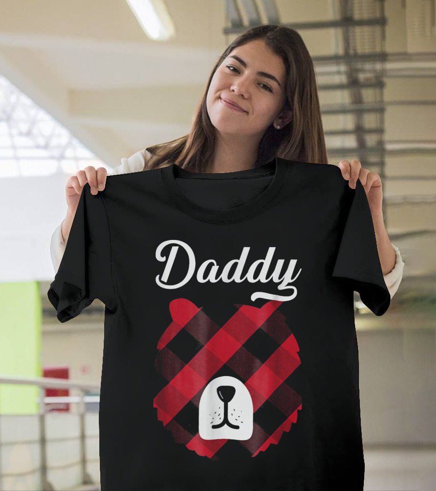 Daddy Bear Red Plaid Buffalo Print T-Shirt