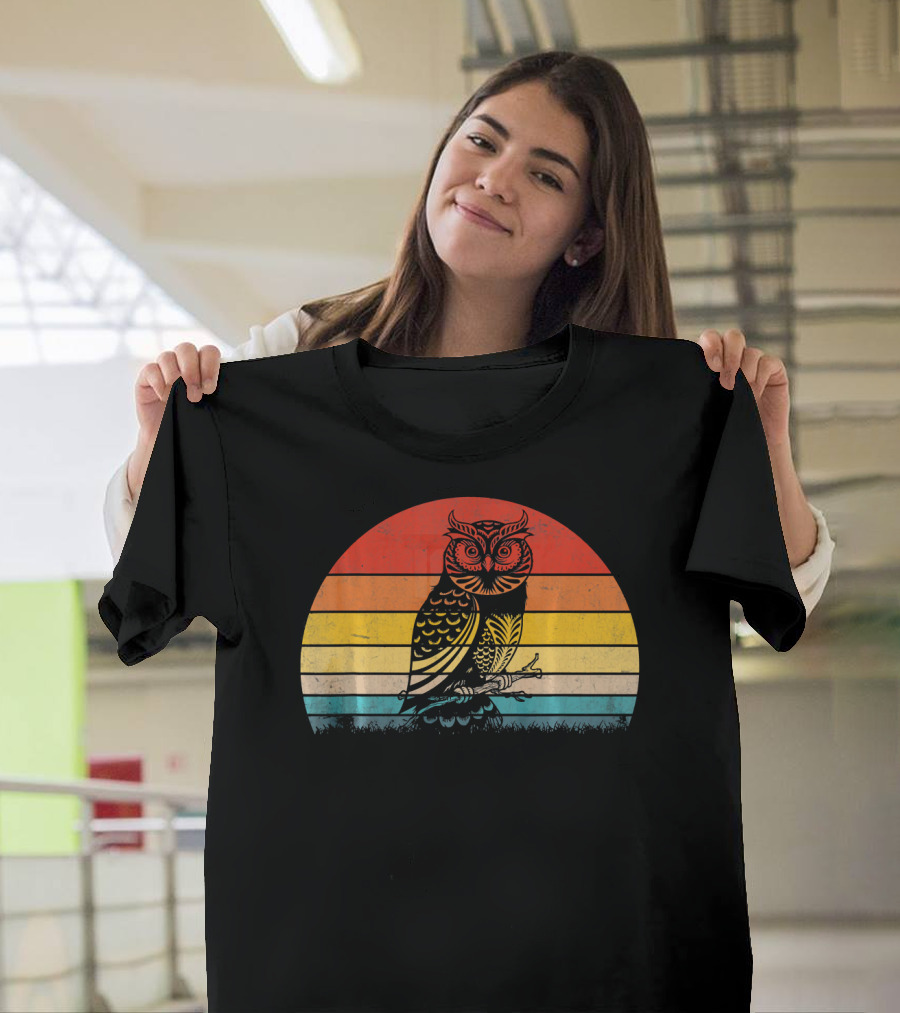 OWL Vintage Sunset Aesthetic for Adults T-Shirt