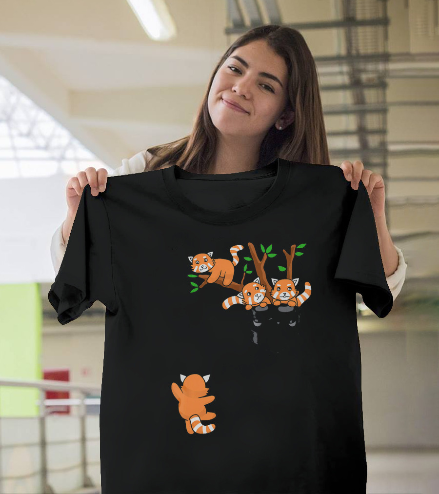 Panda Family Lazy Red Pandas in Tree T-Shirt