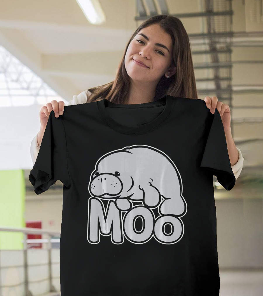 Moo Manatee Lazy Ocean Sea Aquatic T-Shirt