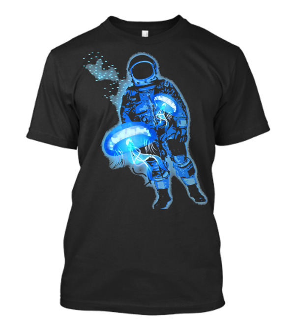 Space Jellyfish Encounters Galactic Explorer Astronaut T-Shirt