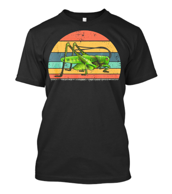 Retro Vintage Grasshopper Animal Lover Vintage Stripes T-Shirt