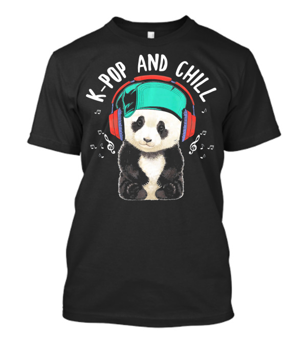 K-Pop And Chill Panda With Headphones T-Shirt