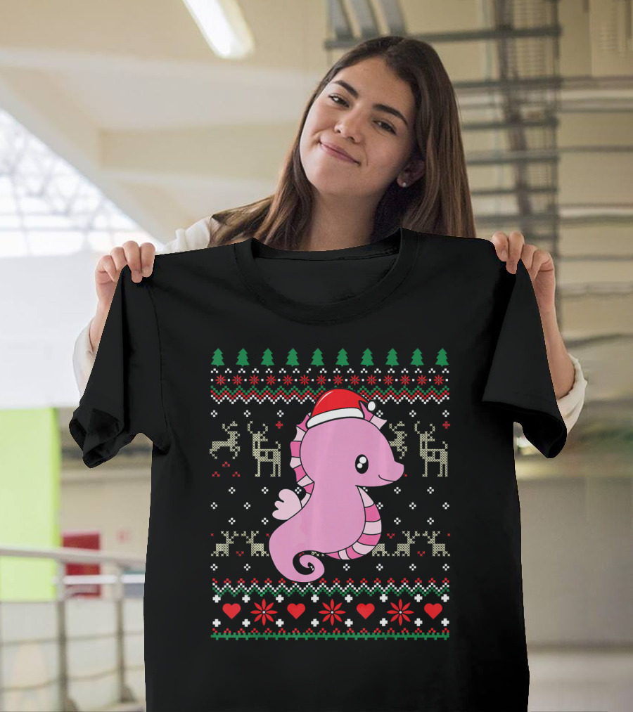 Seahorse Christmas Ornament Funny Holiday T-Shirt