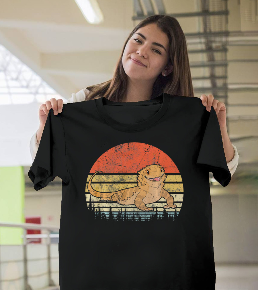 Bearded Dragon Vintage Sunset T-Shirt