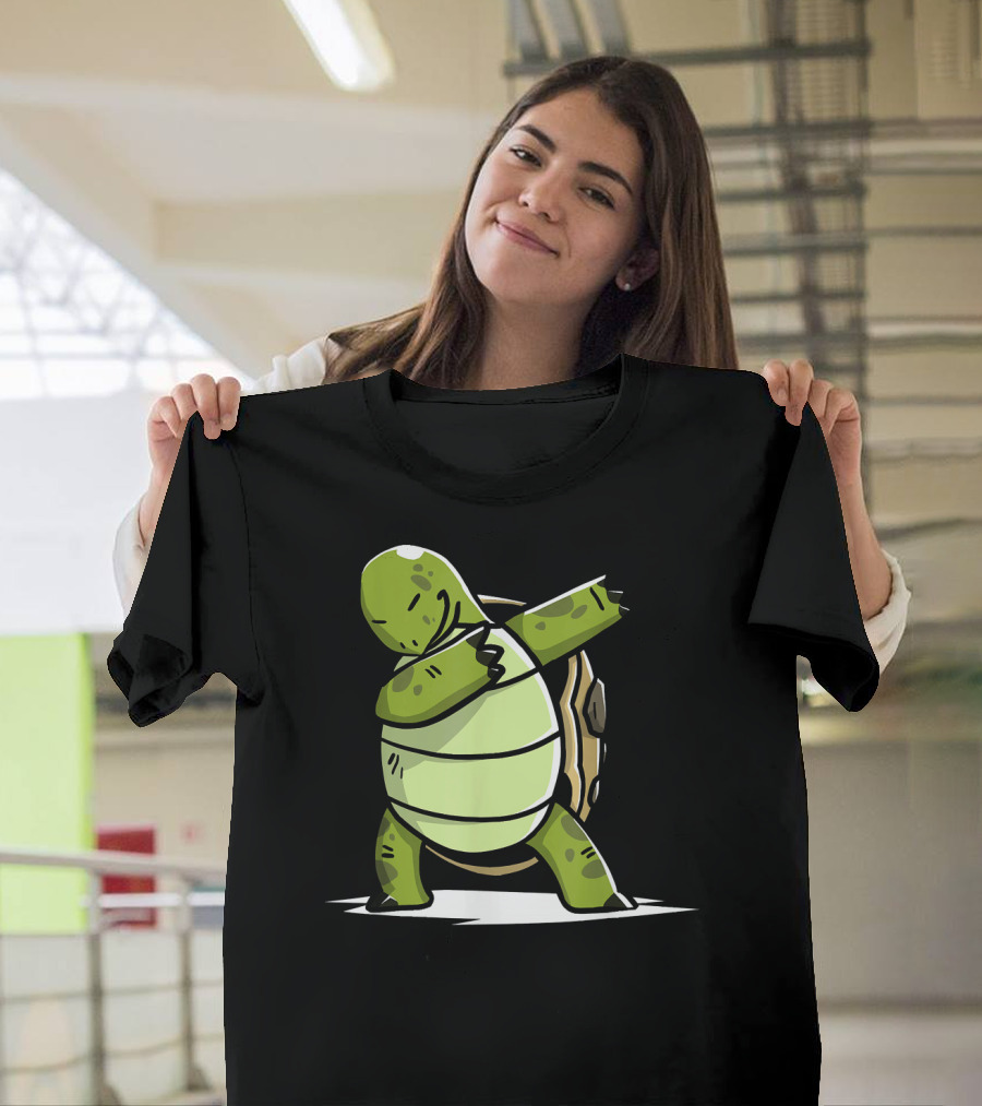 Dabbing Tortoise Cartoon Dab Dance Trend T-Shirt