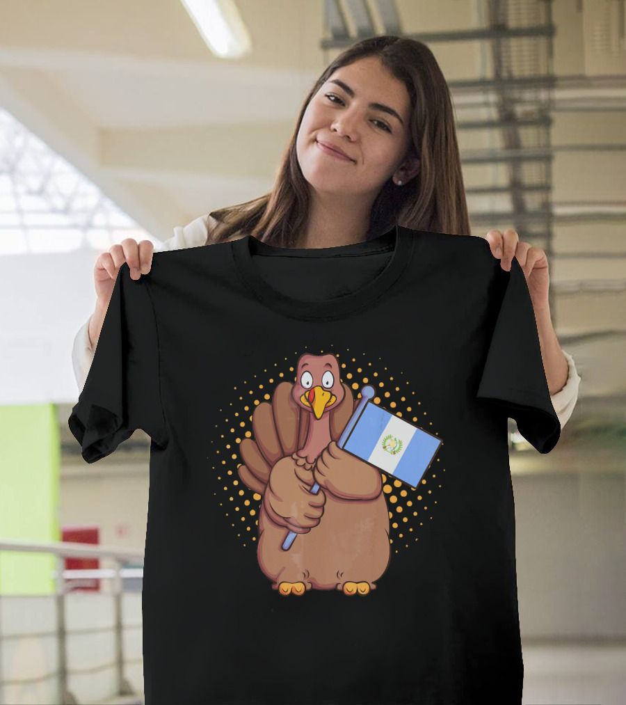 Guatemalan Thanksgiving Turkey Holding Flag T-Shirt