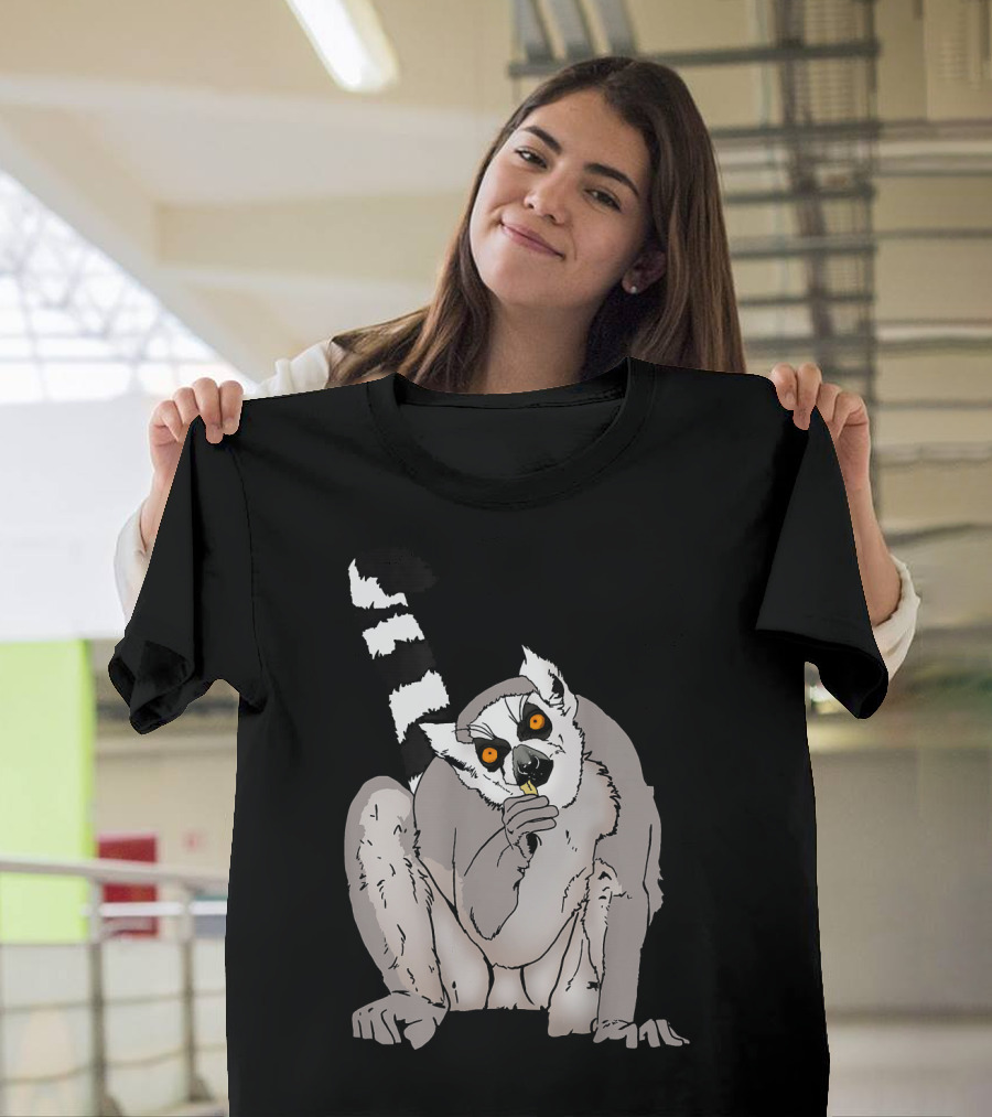 Funny Looking Lemur Idea for Lemurs with Orange Eyes Sitting T-Shirt