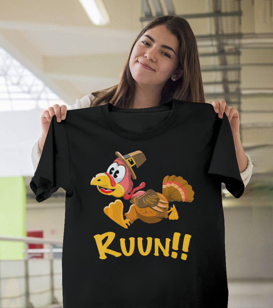 Running Thanksgiving Turkey Ruun Family Fun T-Shirt