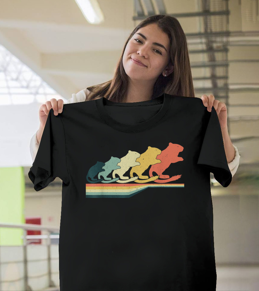 Retro Vintage Gerbil Rainbow T-Shirt