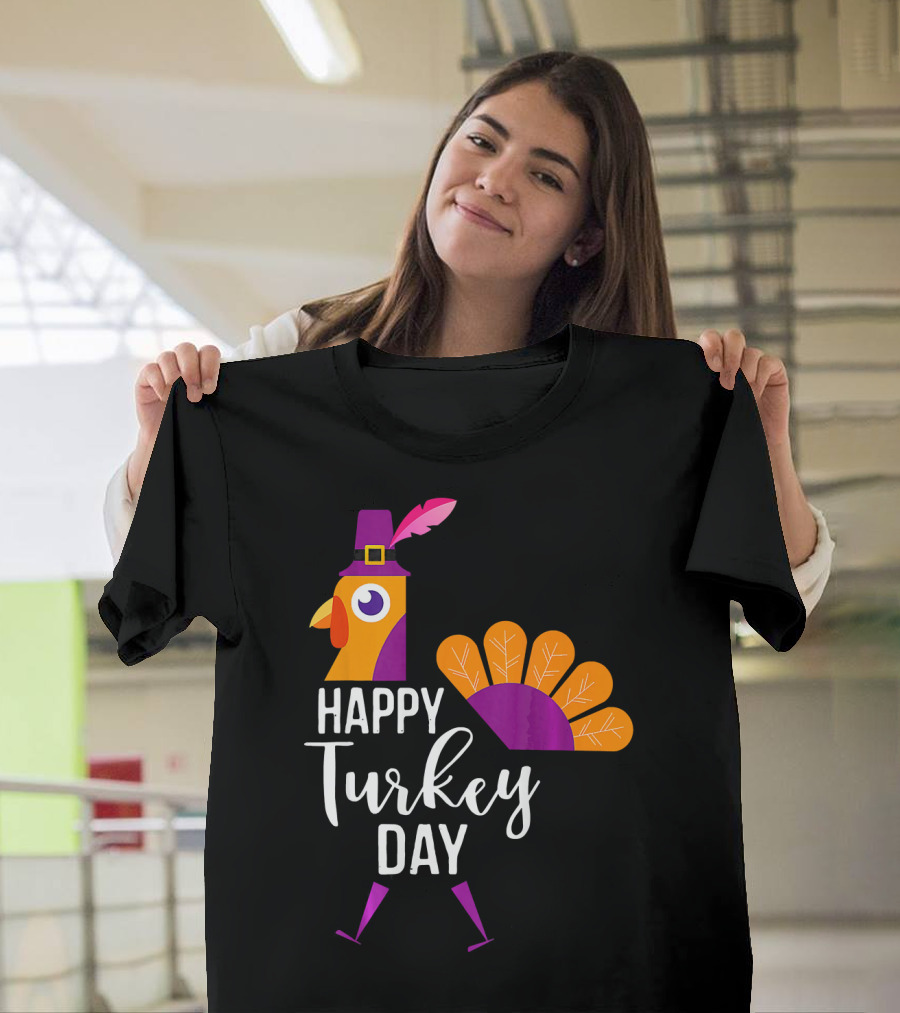 Happy Turkey Day Funny Thanksgiving Holi T-Shirt