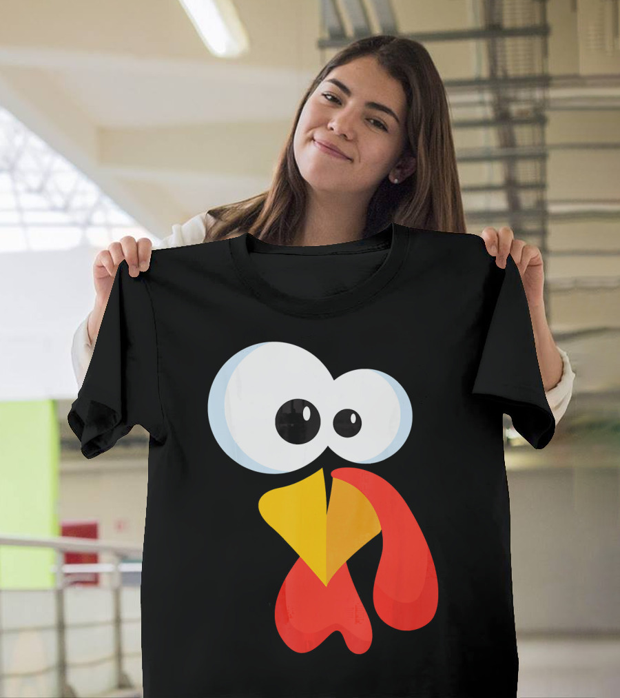 Funny Turkey Face Thanksgiving with Big Googly Eyes T-Shirt