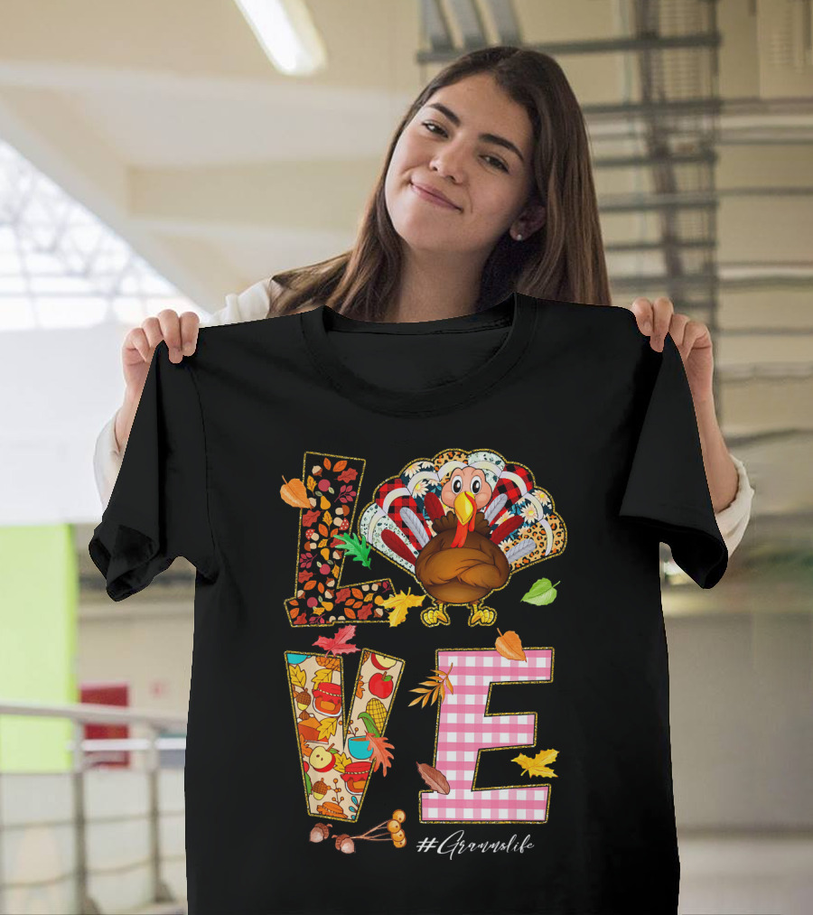 Love Gramms Life Turkey Autumn Leopard T-Shirt