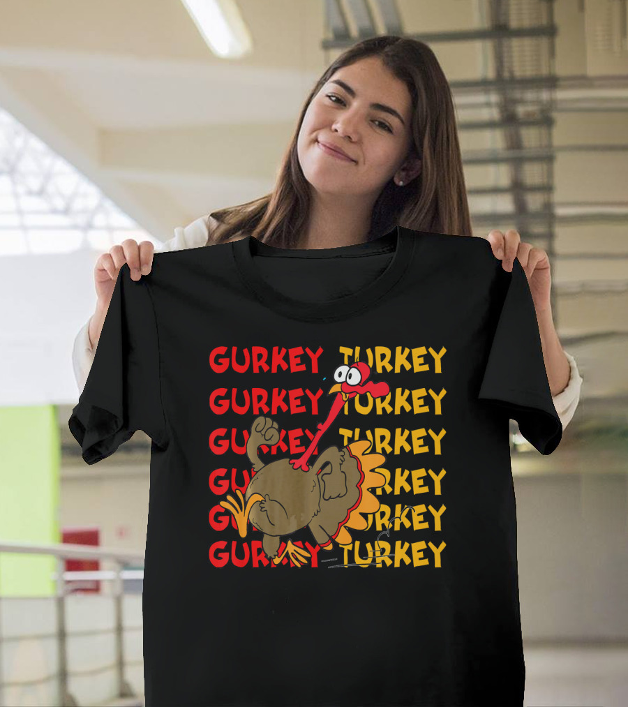 Gurkey Turkey Cartoon Character with Repeated T-Shirt